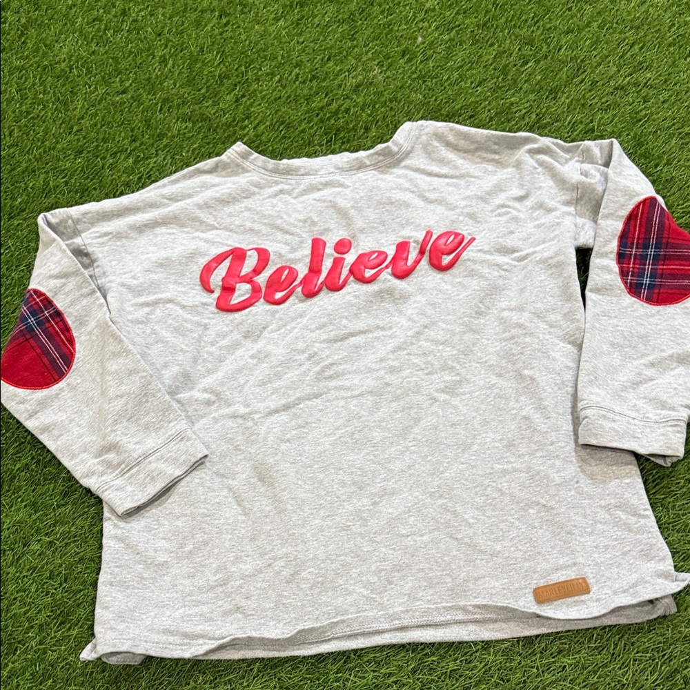 Marleylilly “Believe” Crewneck Sweatshirt - Christmas